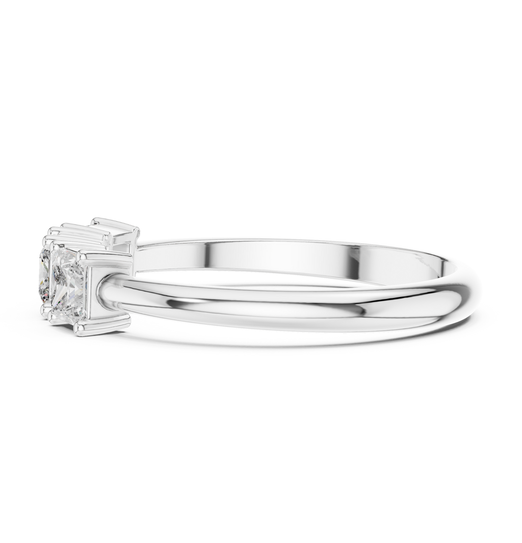 0.51 CT Three Stone Princess Cut Diamond Ring