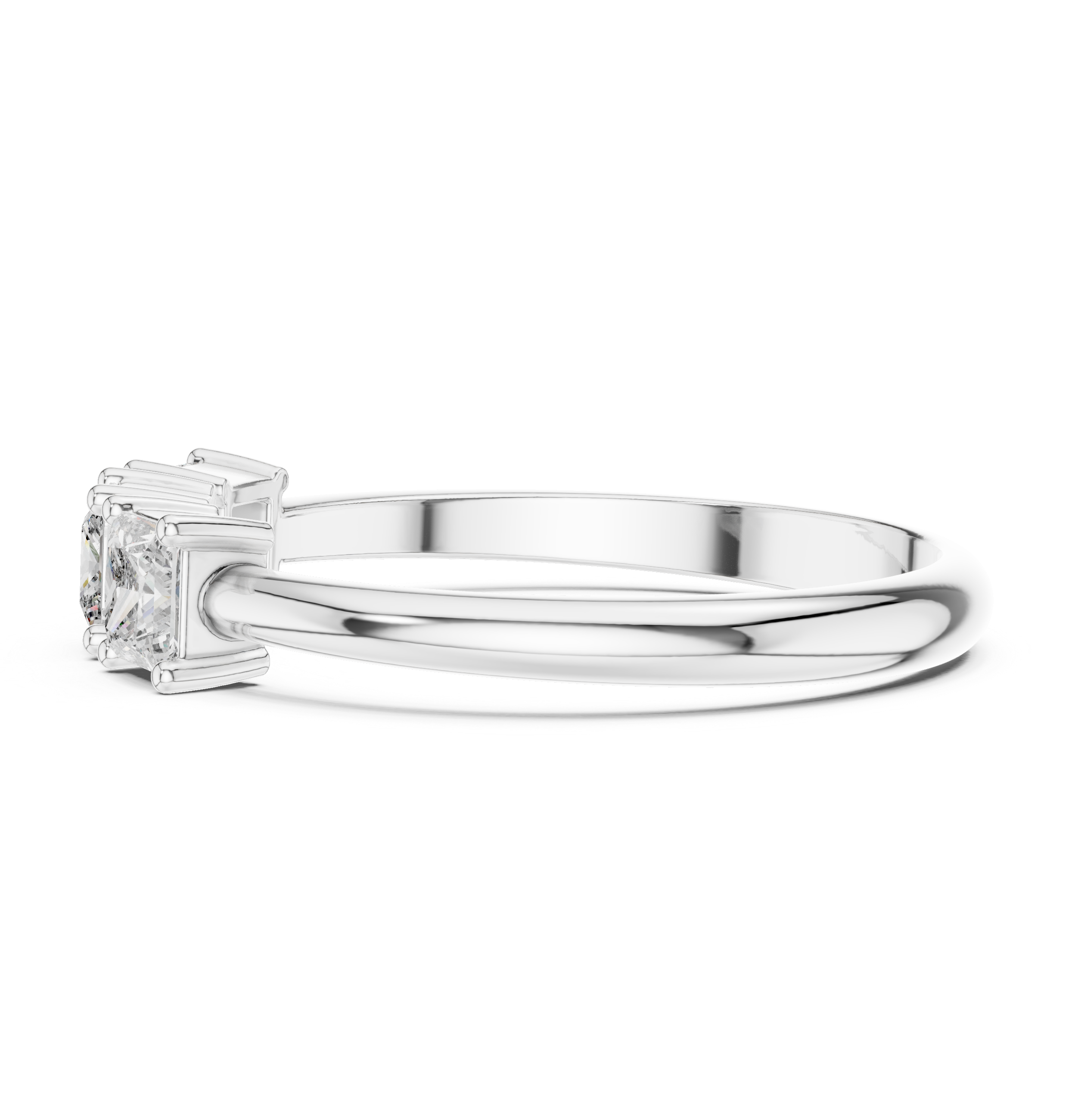 0.51 CT Three Stone Princess Cut Diamond Ring