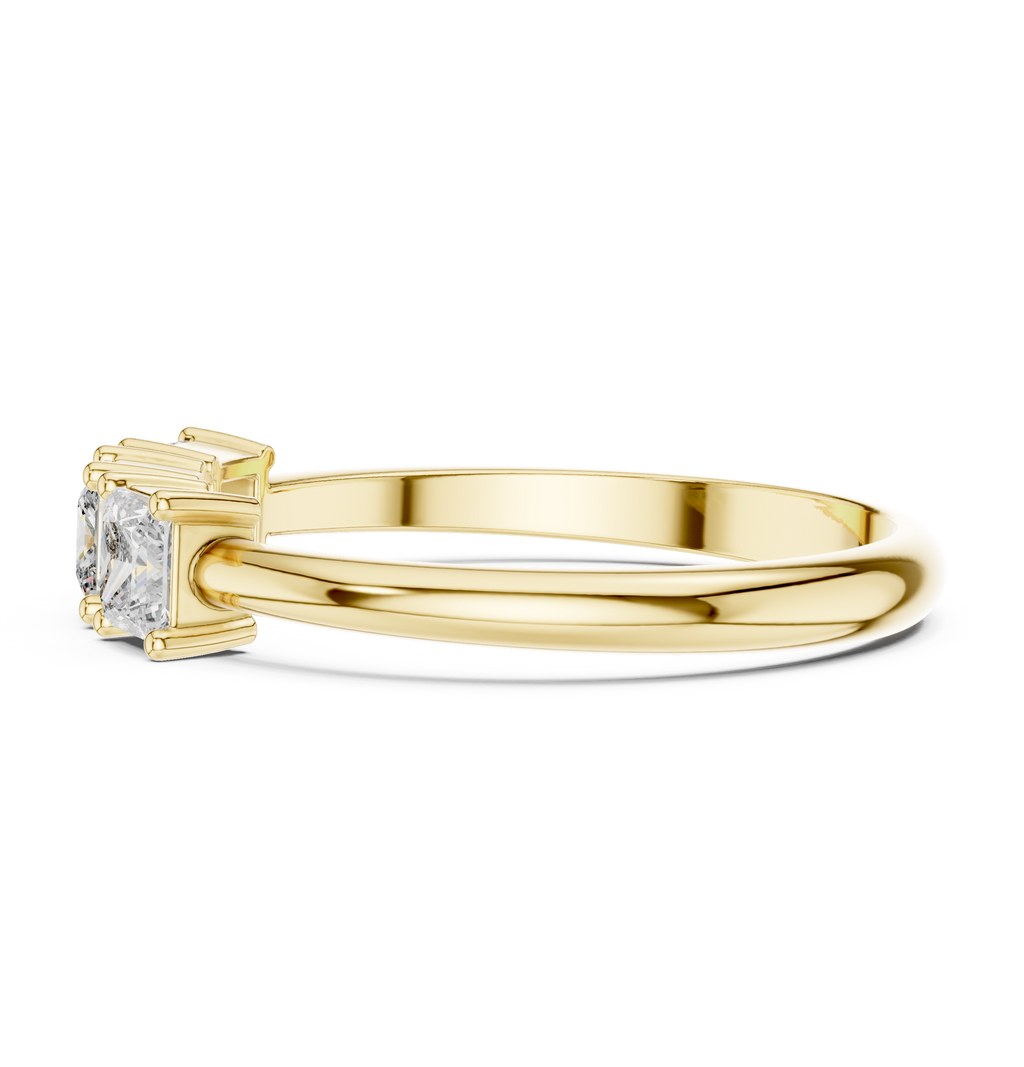 0.51 CT Three Stone Princess Cut Diamond Ring