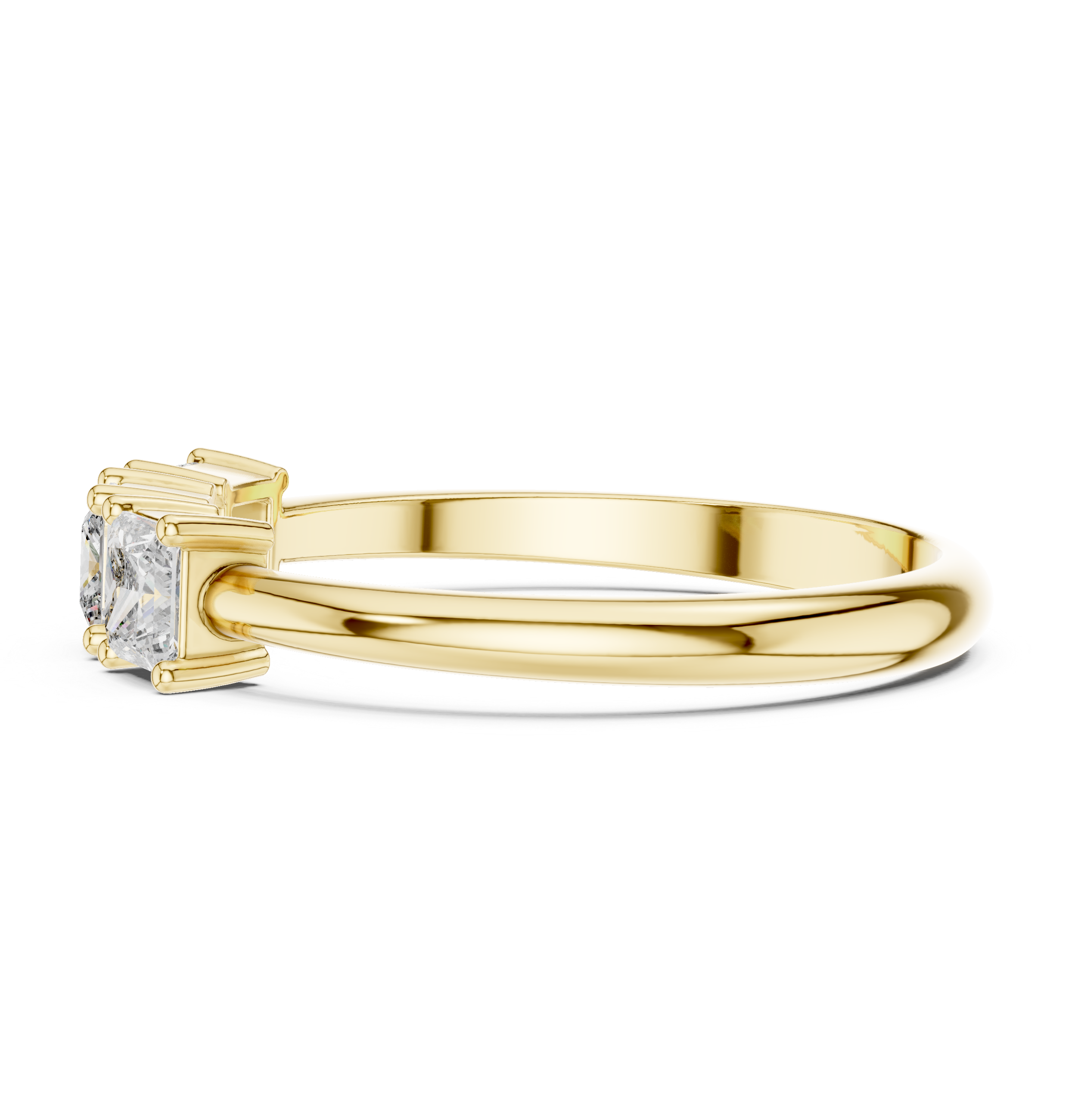 0.51 CT Three Stone Princess Cut Diamond Ring