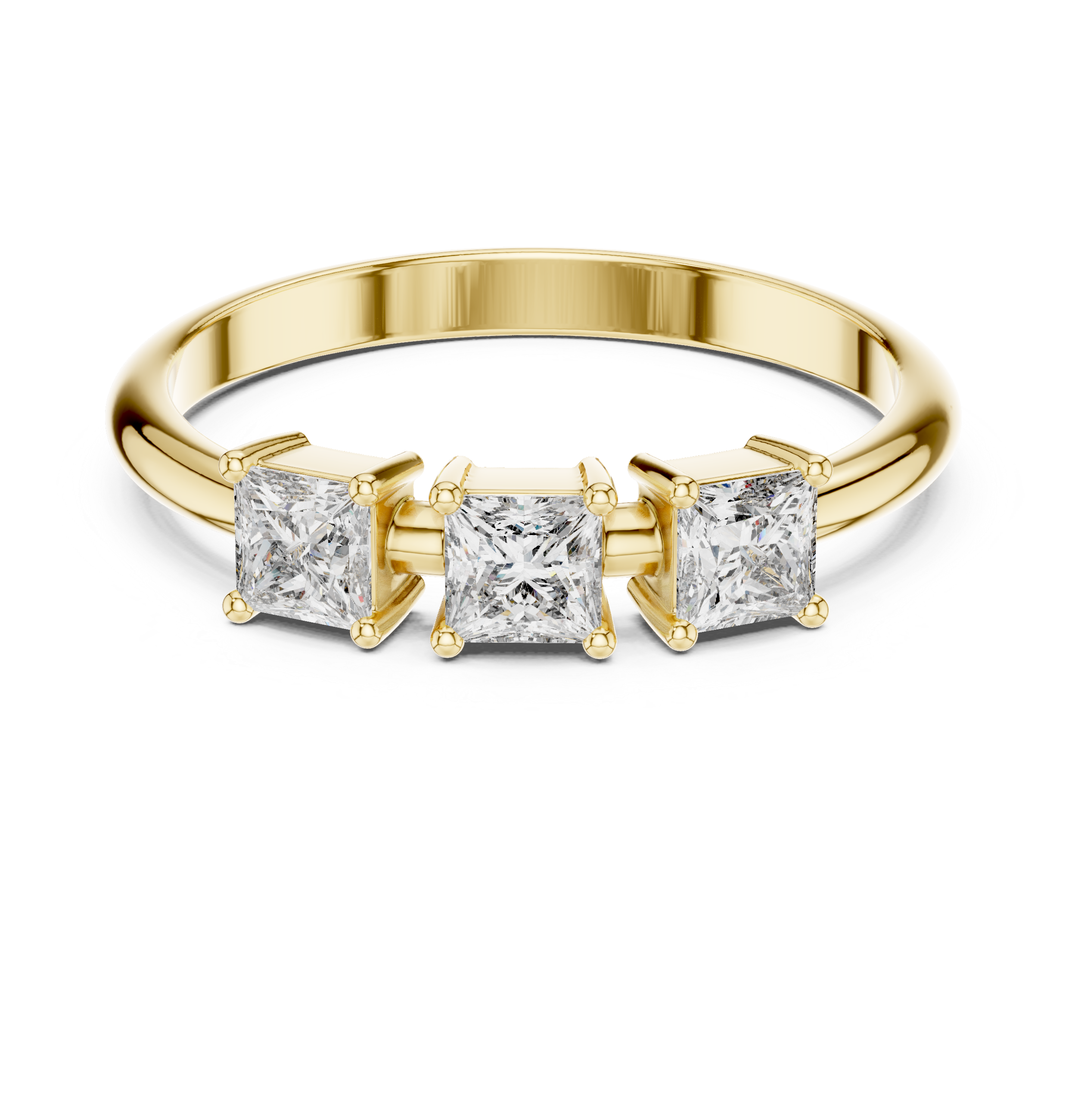 0.51 CT Three Stone Princess Cut Diamond Ring