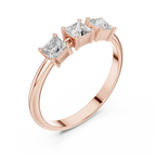 0.51 CT Three Stone Princess Cut Diamond Ring