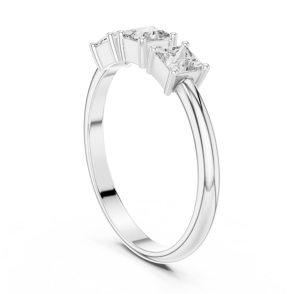 0.51 CT Three Stone Princess Cut Diamond Ring