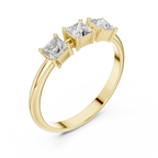 0.51 CT Three Stone Princess Cut Diamond Ring