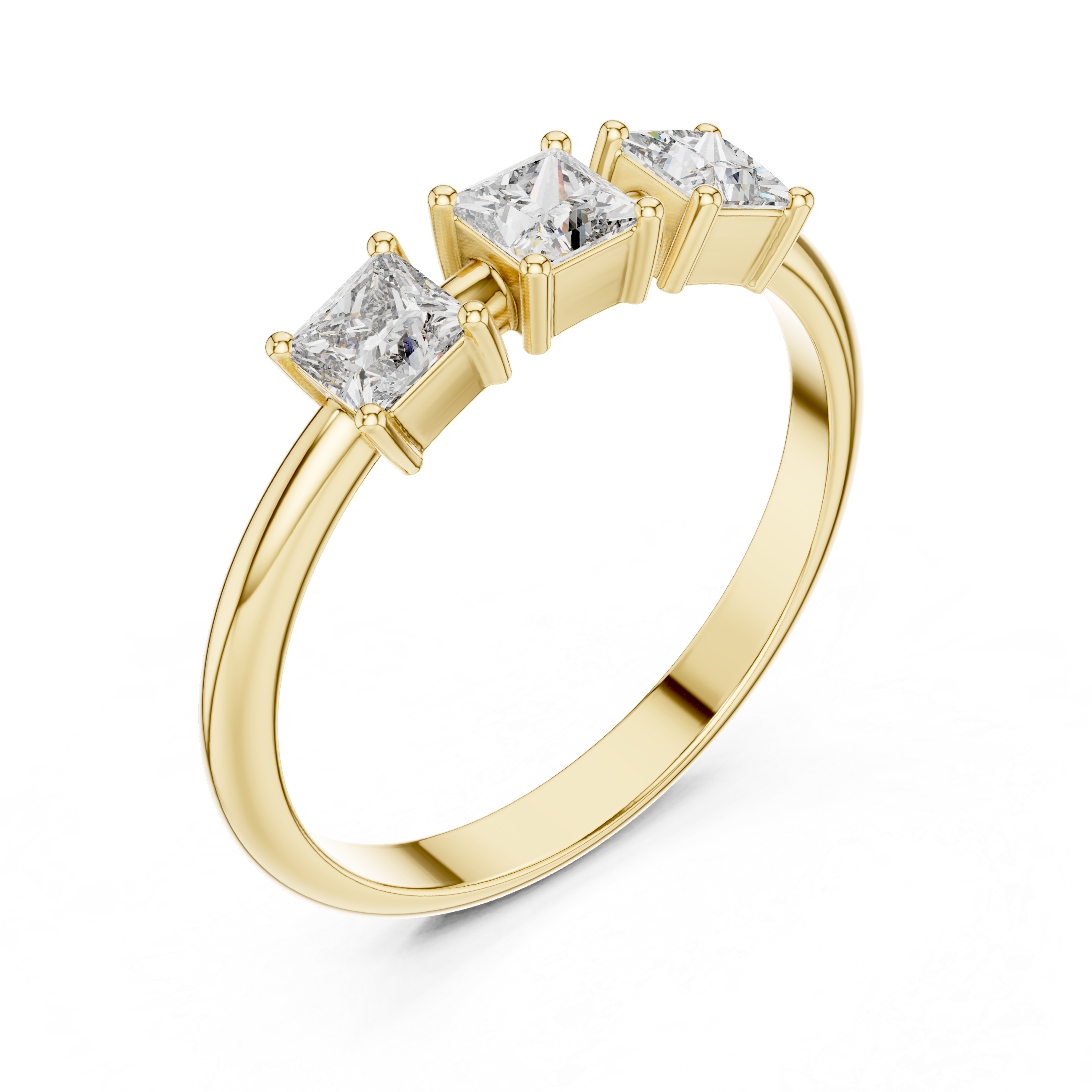 0.51 CT Three Stone Princess Cut Diamond Ring