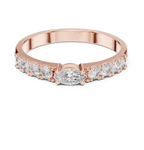 0.38 CT Marquise Cut Diamond Solitaire Ring with Side Diamonds