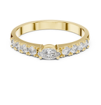 0.38 CT Marquise Cut Diamond Solitaire Ring with Side Diamonds