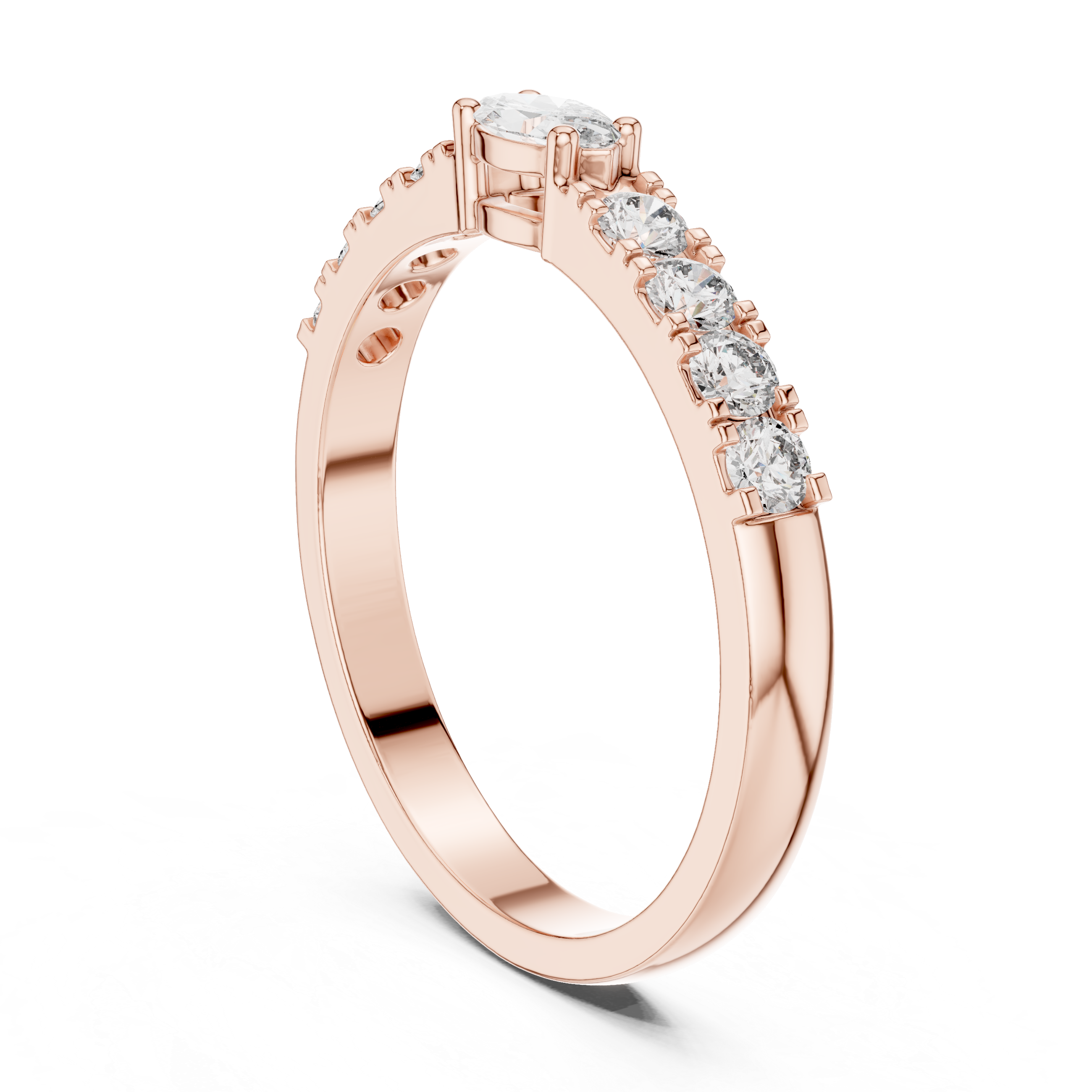 0.38 CT Marquise Cut Diamond Solitaire Ring with Side Diamonds