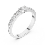 0.38 CT Marquise Cut Diamond Solitaire Ring with Side Diamonds