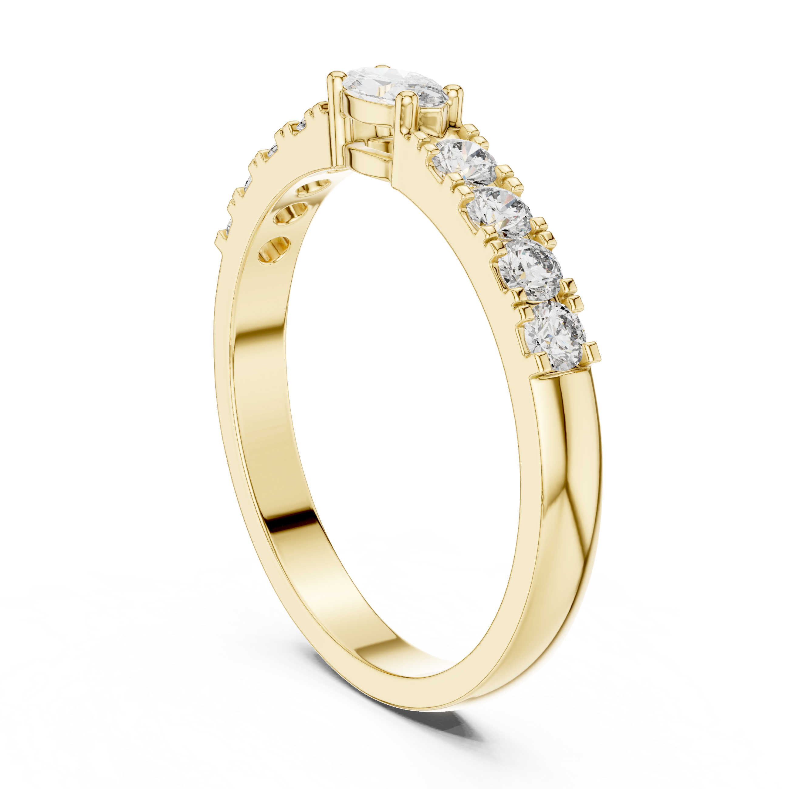 0.38 CT Marquise Cut Diamond Solitaire Ring with Side Diamonds