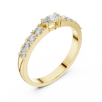 0.38 CT Marquise Cut Diamond Solitaire Ring with Side Diamonds