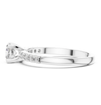 0.55 CT Round Brilliant Diamond Solitaire Engagement Ring with Pavé Band