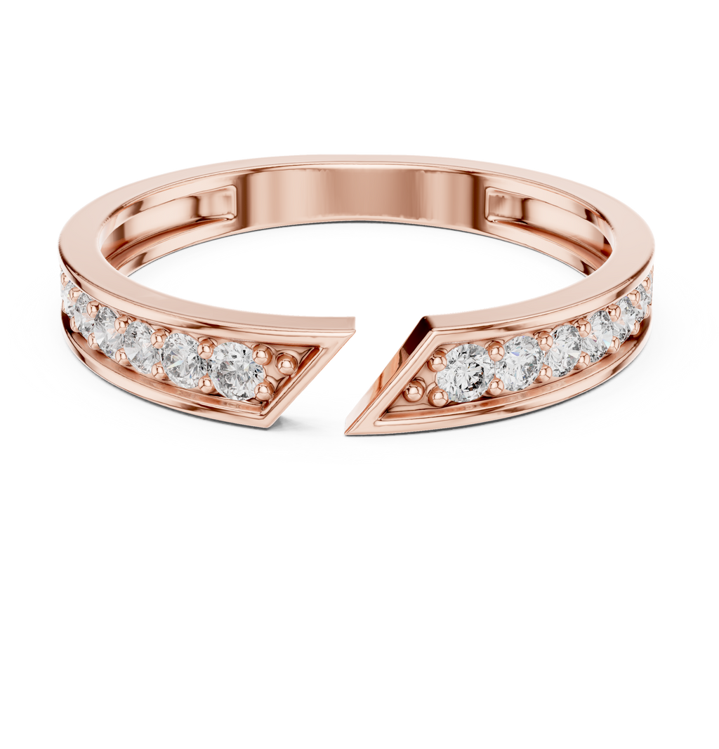 0.24 CT Pavé Diamond Open Gap Ring