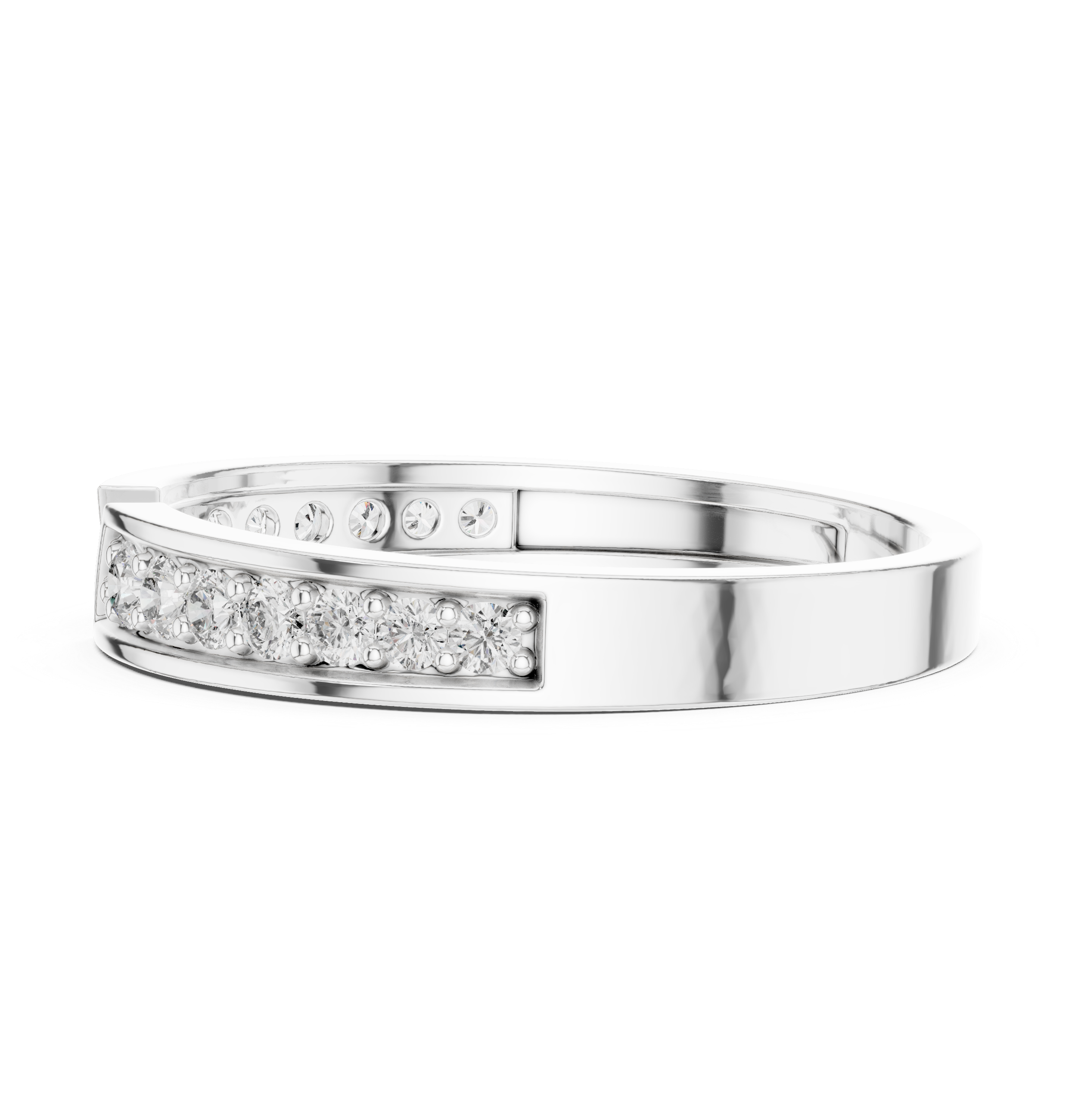 0.24 CT Pavé Diamond Open Gap Ring