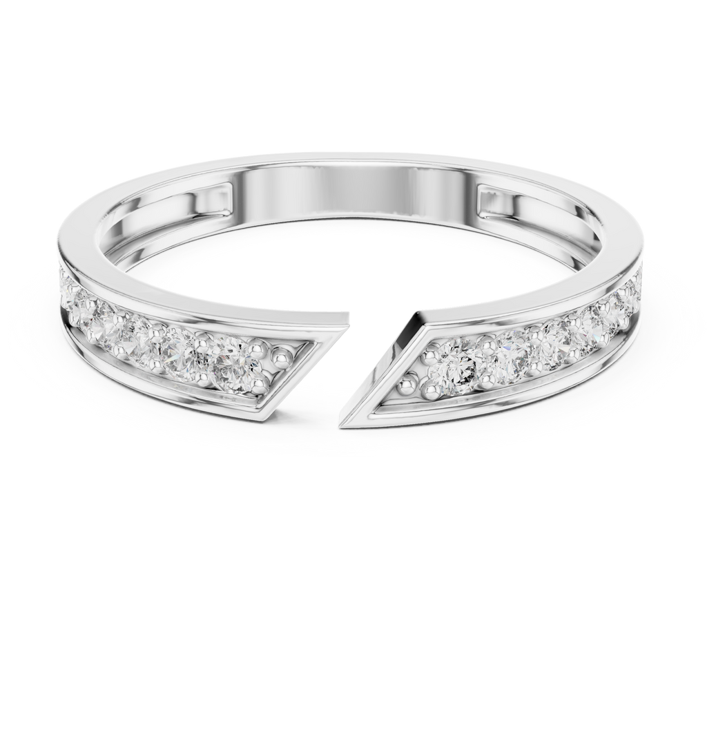 0.24 CT Pavé Diamond Open Gap Ring