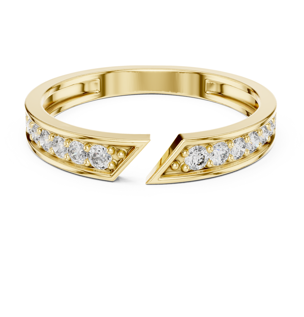 0.24 CT Pavé Diamond Open Gap Ring