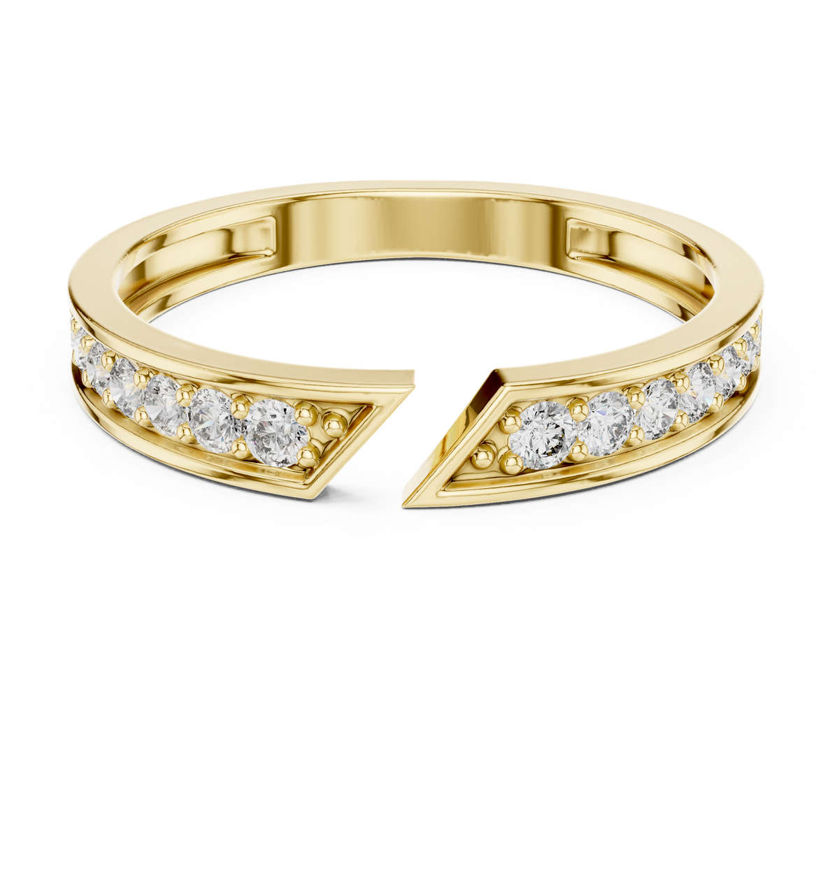 Pavé Diamond Open Gap Ring – view 9 of 12, lab grown diamond ring | Jewelix Atelier