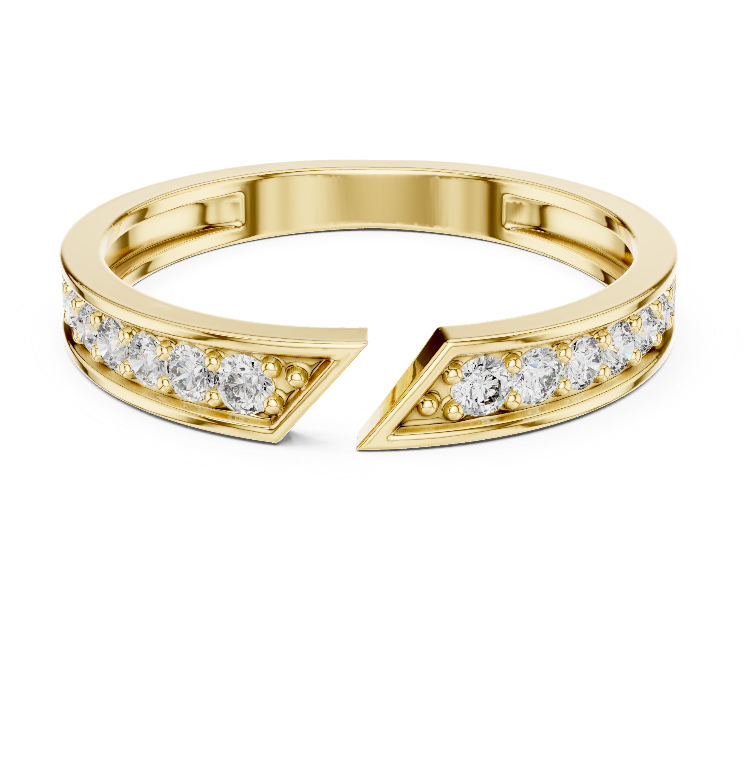 0.24 CT Pavé Diamond Open Gap Ring
