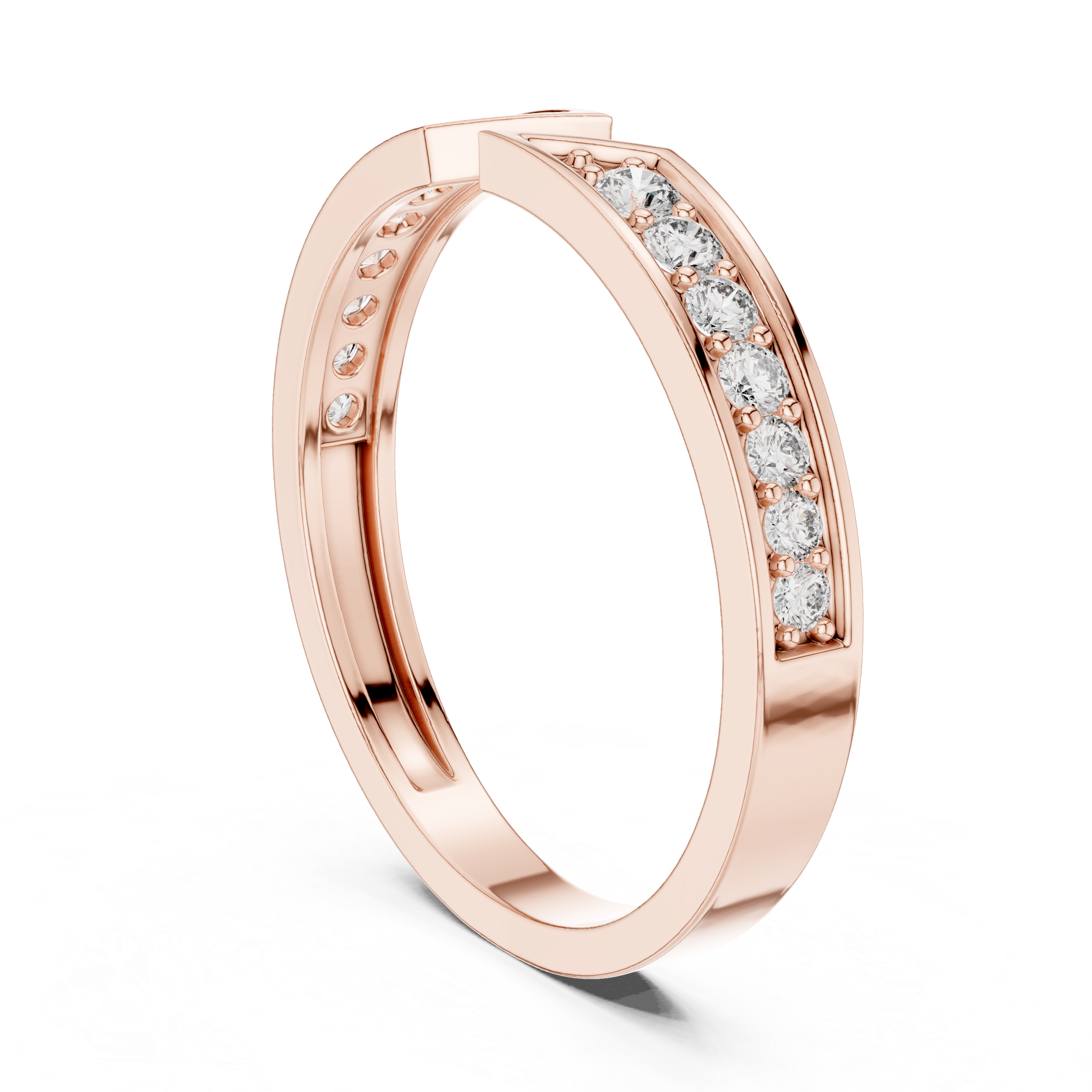 0.24 CT Pavé Diamond Open Gap Ring
