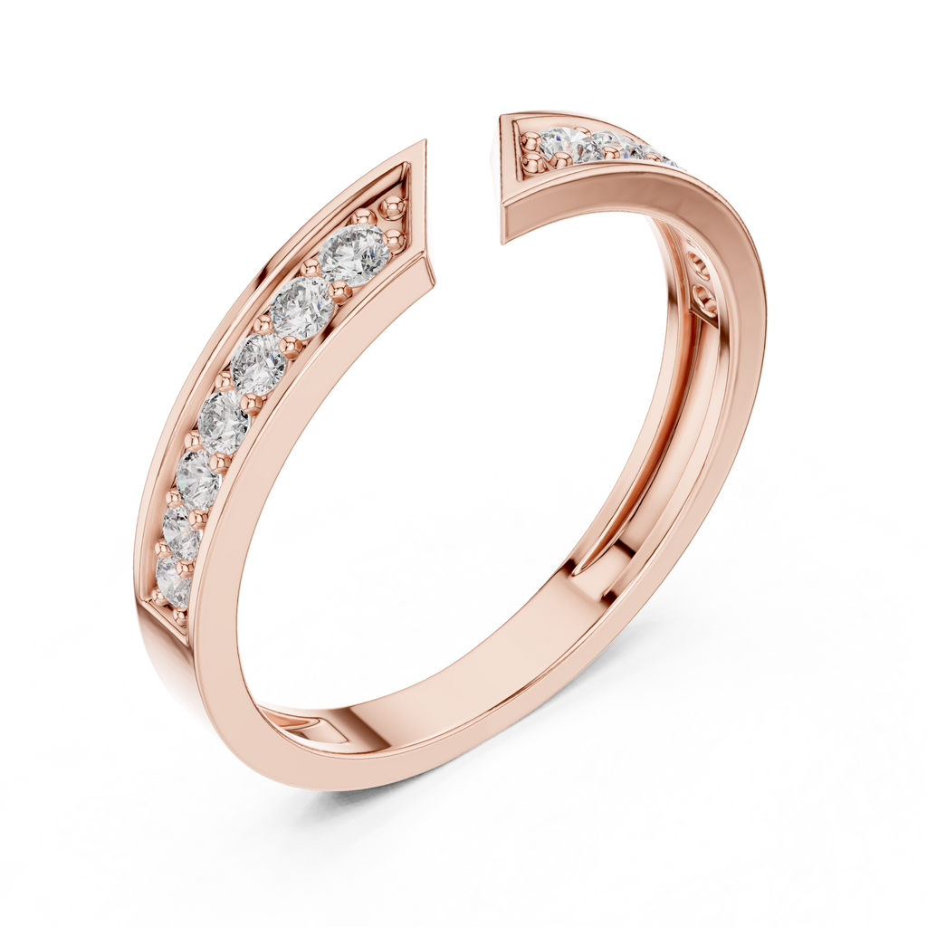 0.24 CT Pavé Diamond Open Gap Ring