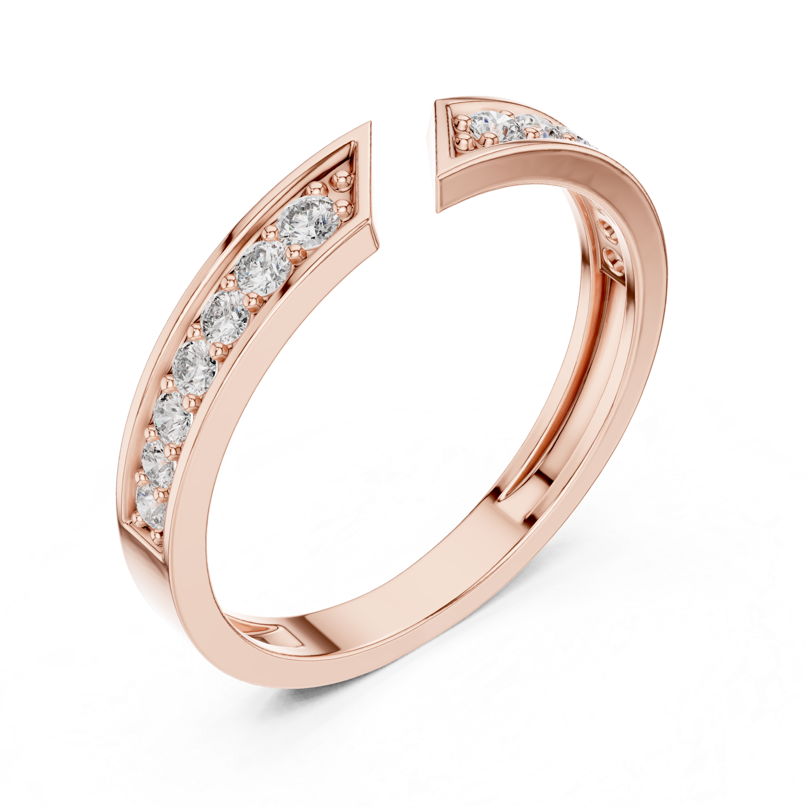 0.24 CT Pavé Diamond Open Gap Ring