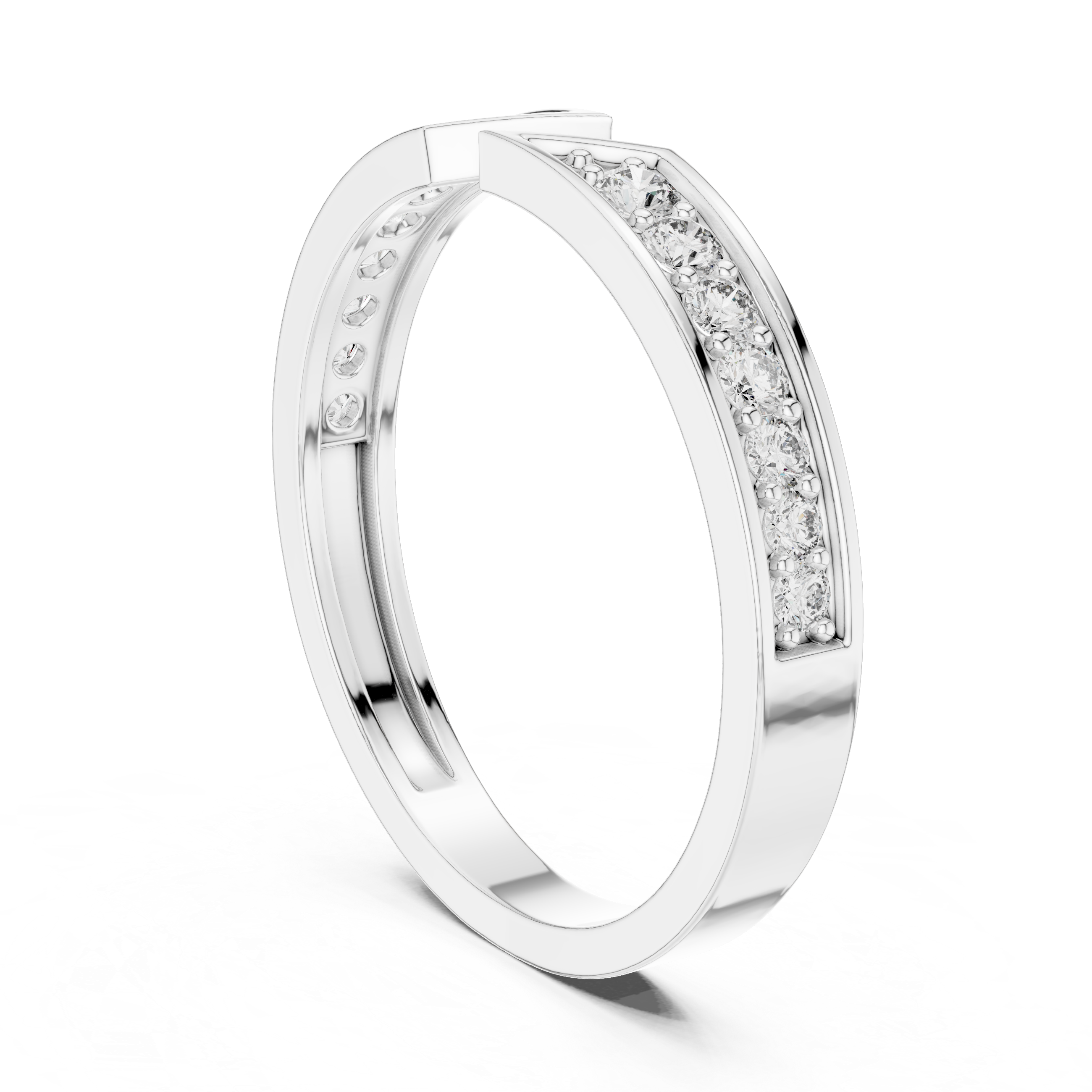 0.24 CT Pavé Diamond Open Gap Ring