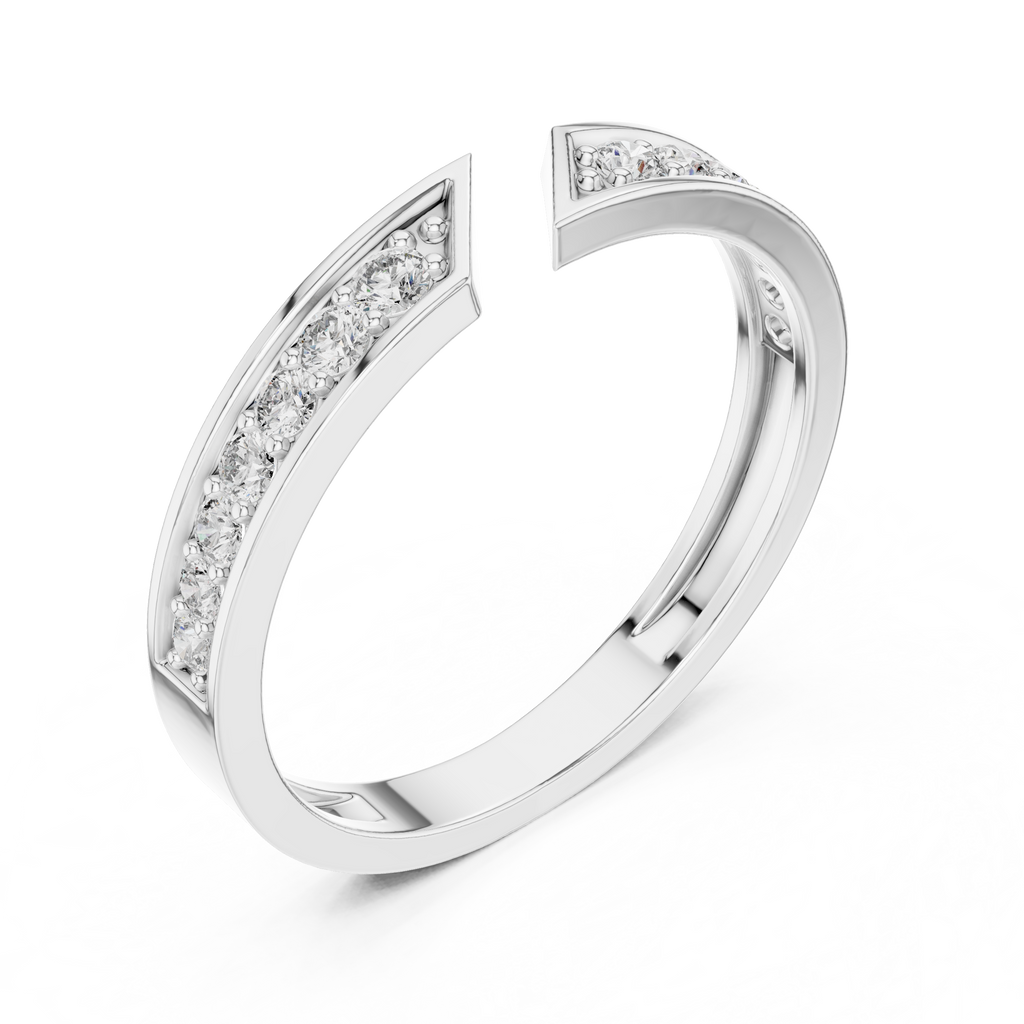 0.24 CT Pavé Diamond Open Gap Ring