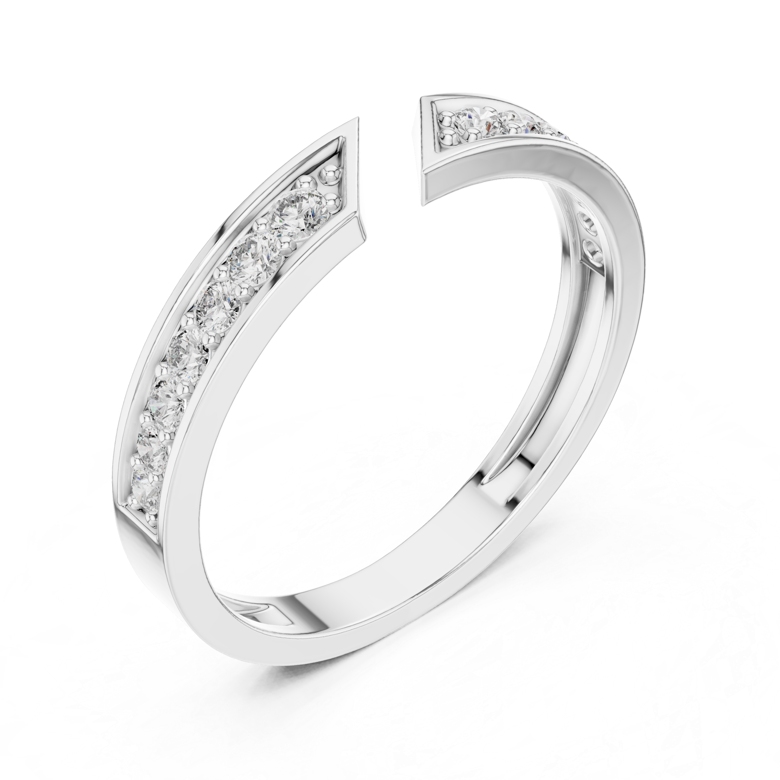 0.24 CT Pavé Diamond Open Gap Ring
