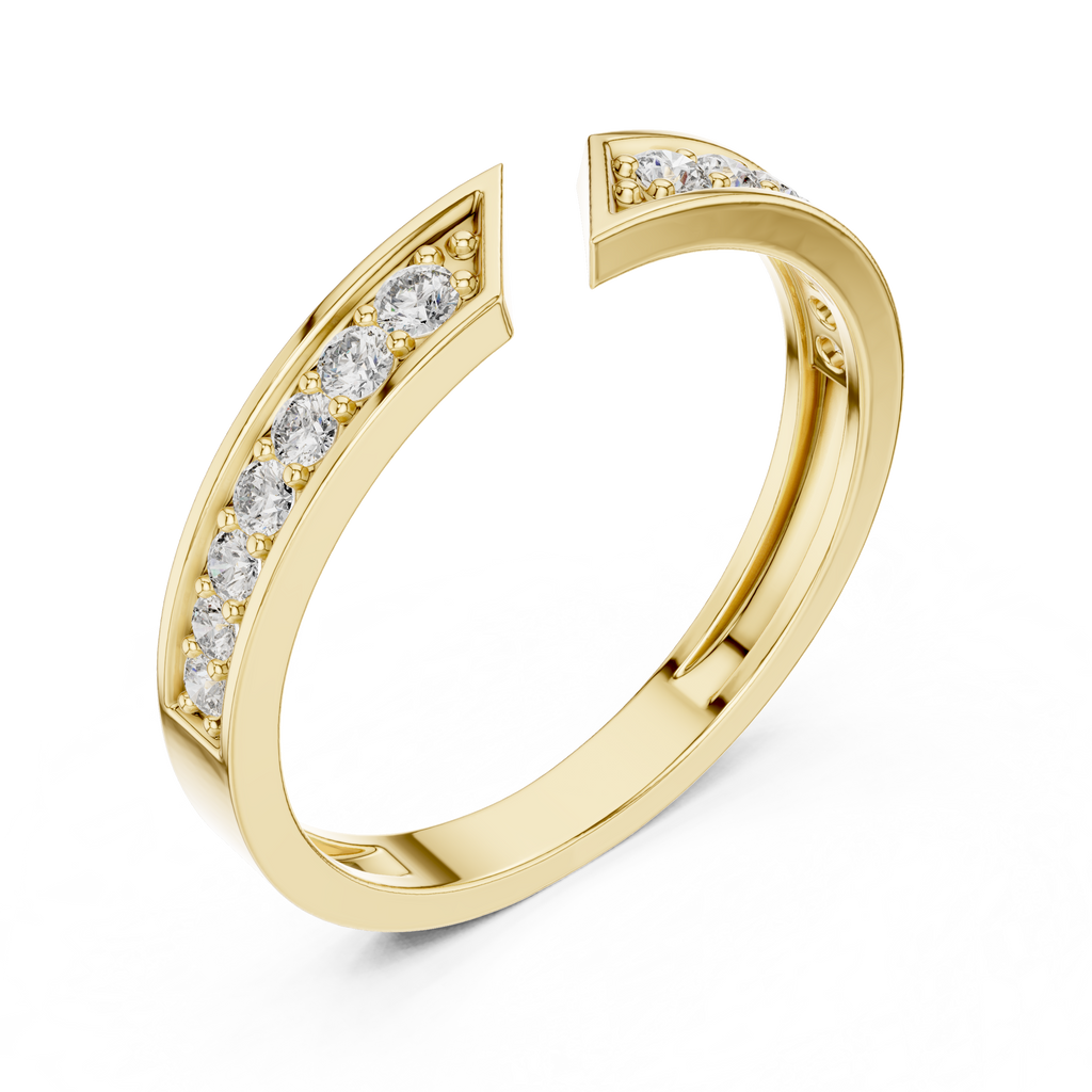 0.24 CT Pavé Diamond Open Gap Ring