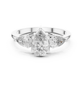 1.24 CT Pear Cut Diamond Three Stone Engagement Ring