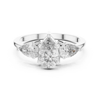 1.24 CT Pear Cut Diamond Three Stone Engagement Ring