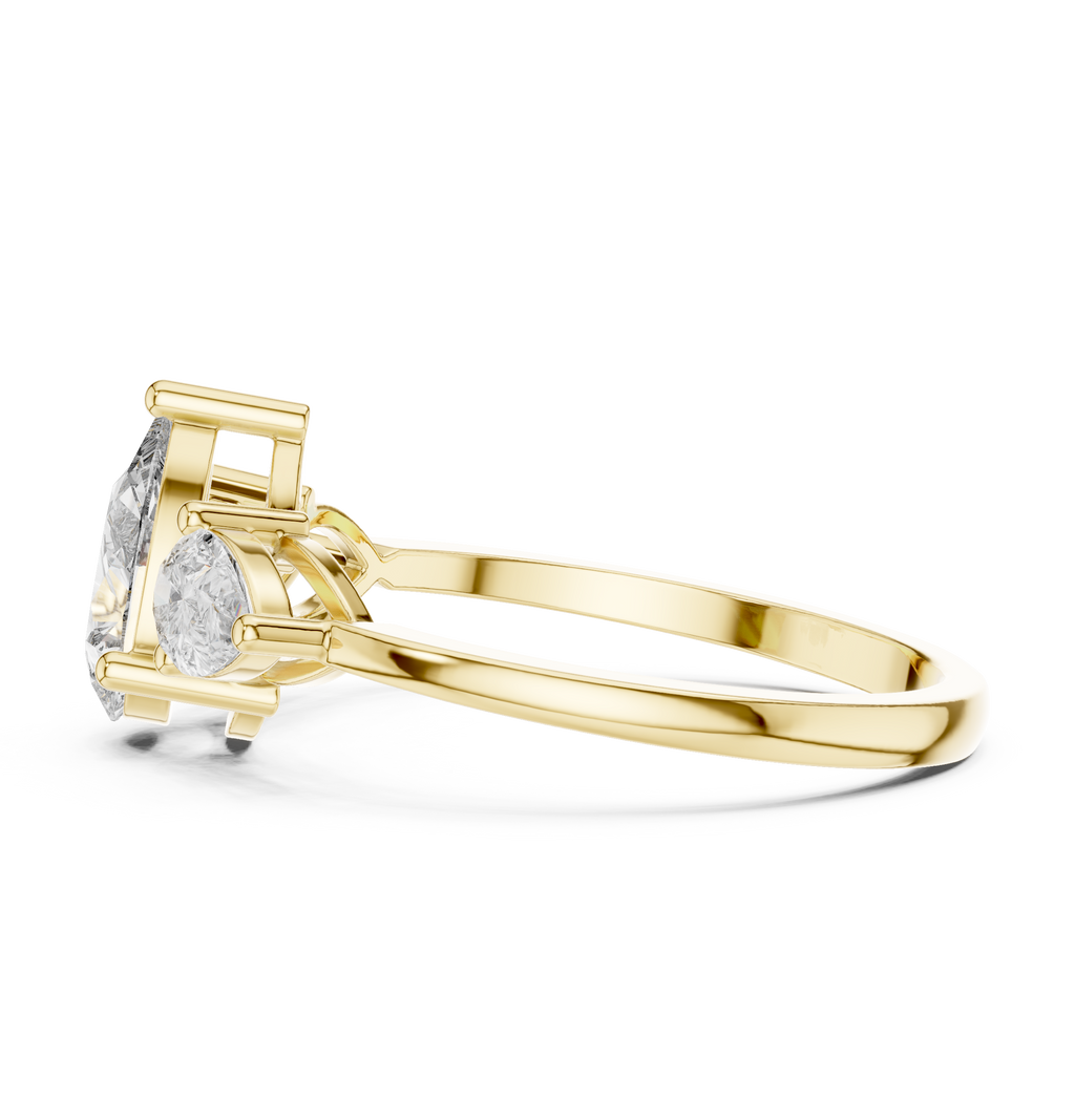 1.24 CT Pear Cut Diamond Three Stone Engagement Ring