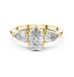 1.24 CT Pear Cut Diamond Three Stone Engagement Ring