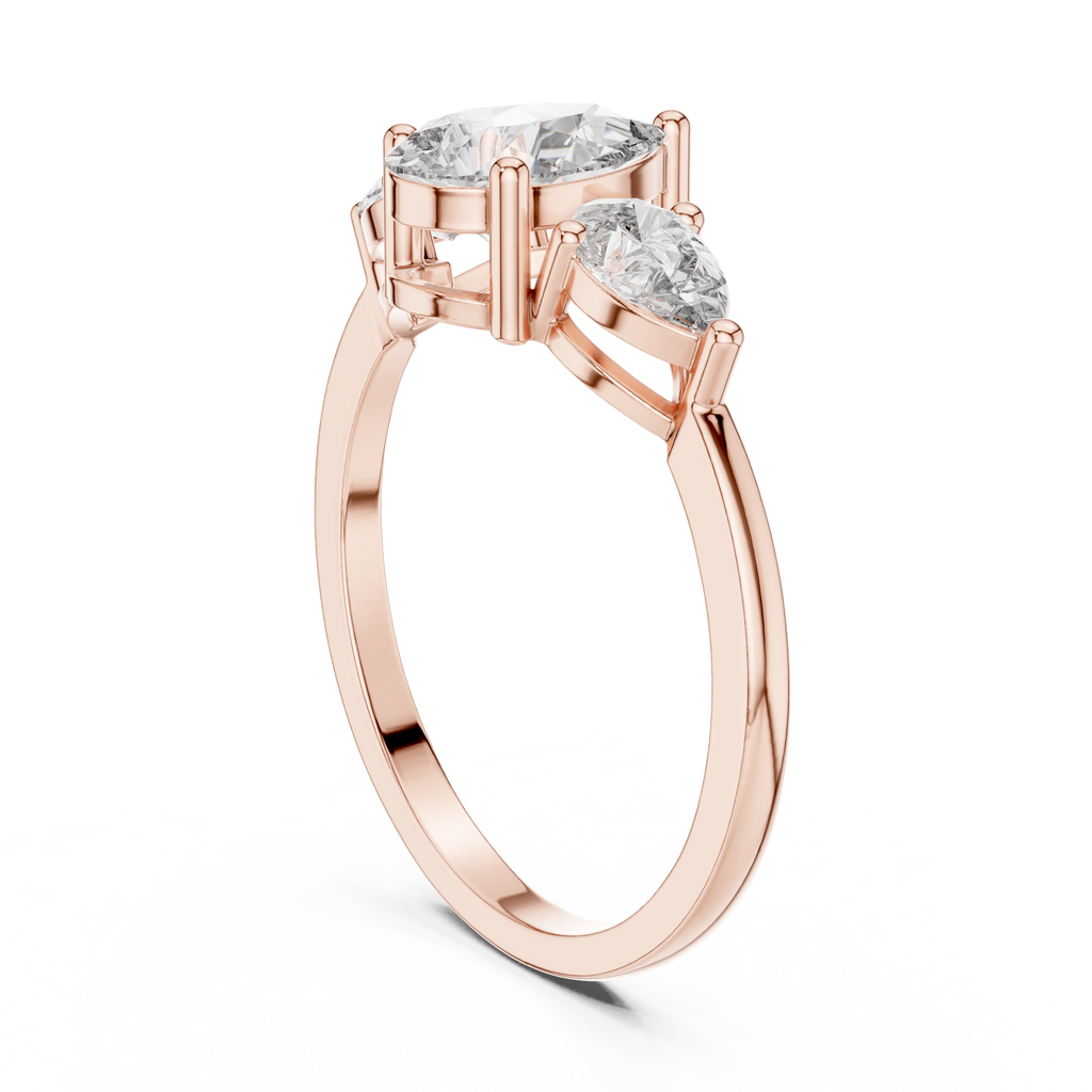 1.24 CT Pear Cut Diamond Three Stone Engagement Ring
