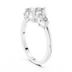 1.24 CT Pear Cut Diamond Three Stone Engagement Ring