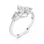 1.24 CT Pear Cut Diamond Three Stone Engagement Ring