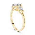 1.24 CT Pear Cut Diamond Three Stone Engagement Ring