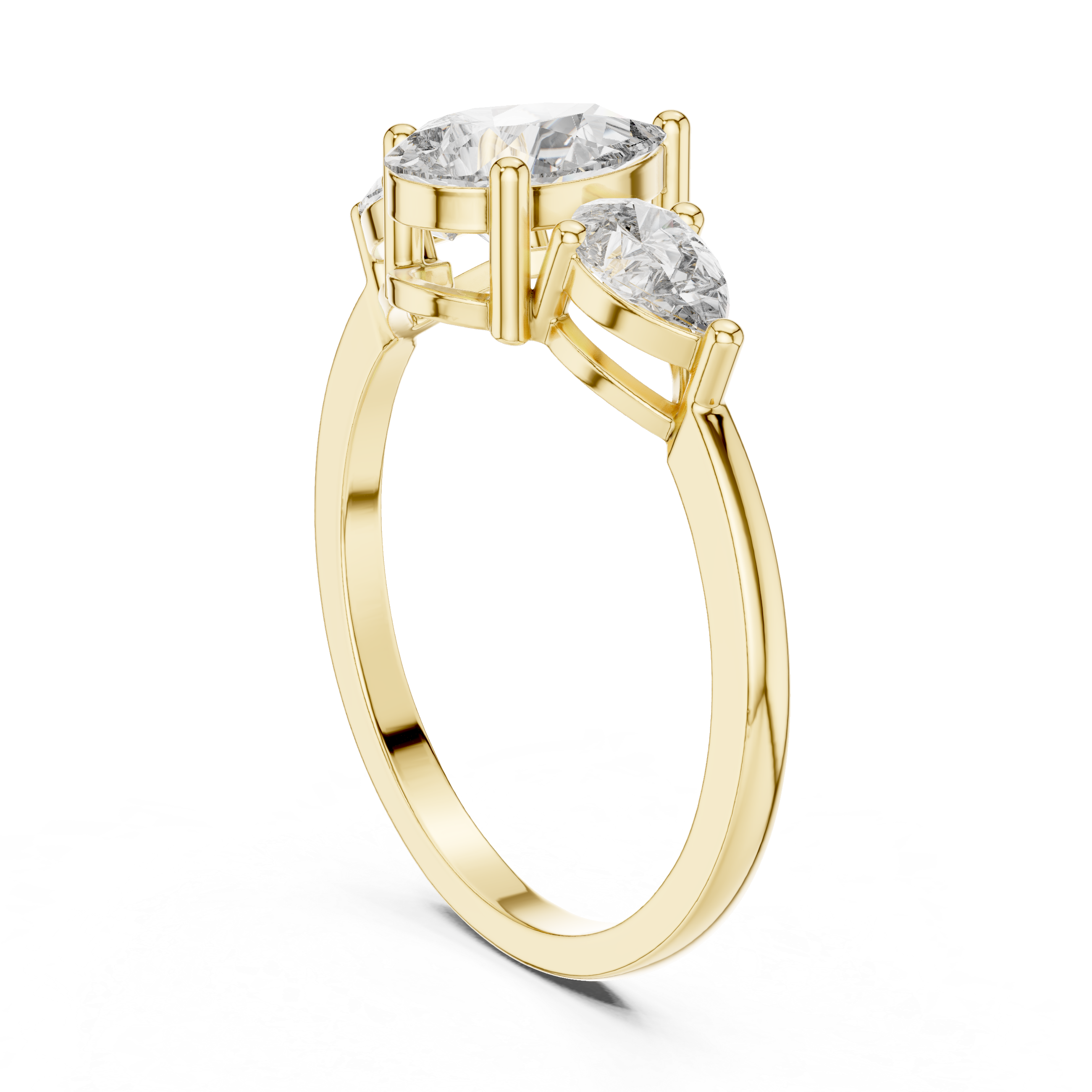 1.24 CT Pear Cut Diamond Three Stone Engagement Ring
