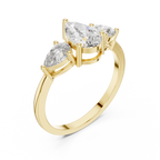 1.24 CT Pear Cut Diamond Three Stone Engagement Ring