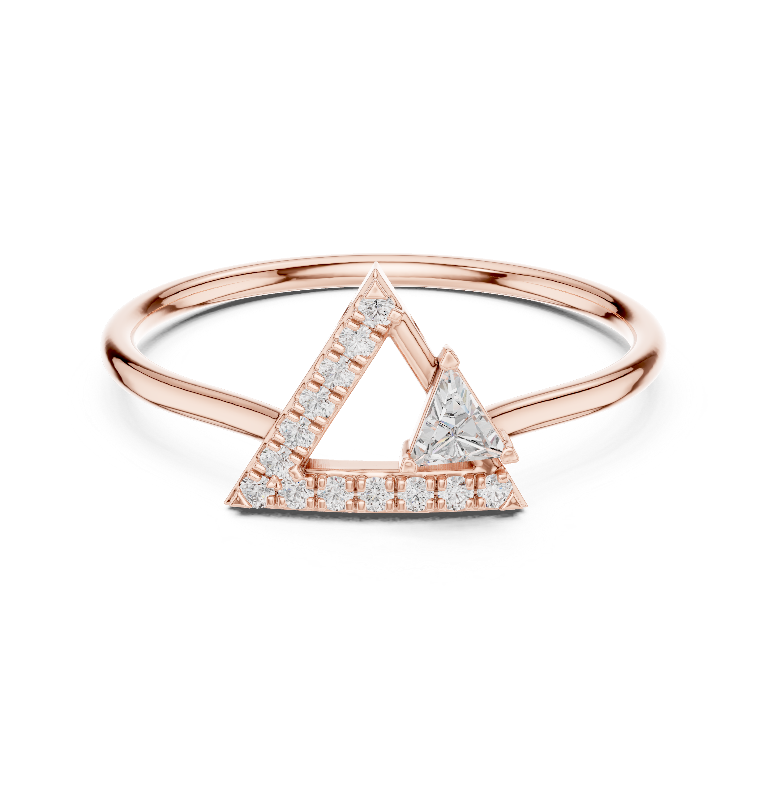 0.17 CT Triangle Cut Diamond Geometric Ring