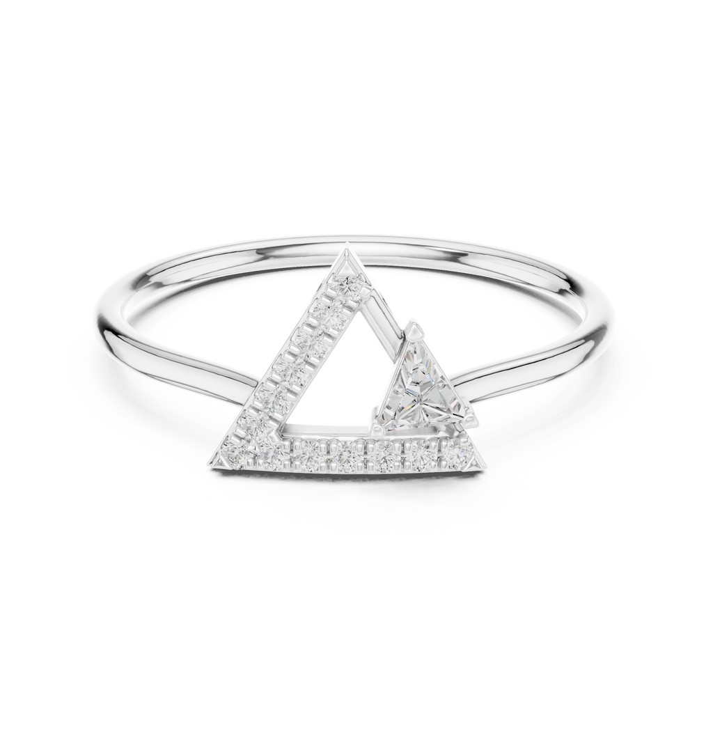 0.17 CT Triangle Cut Diamond Geometric Ring