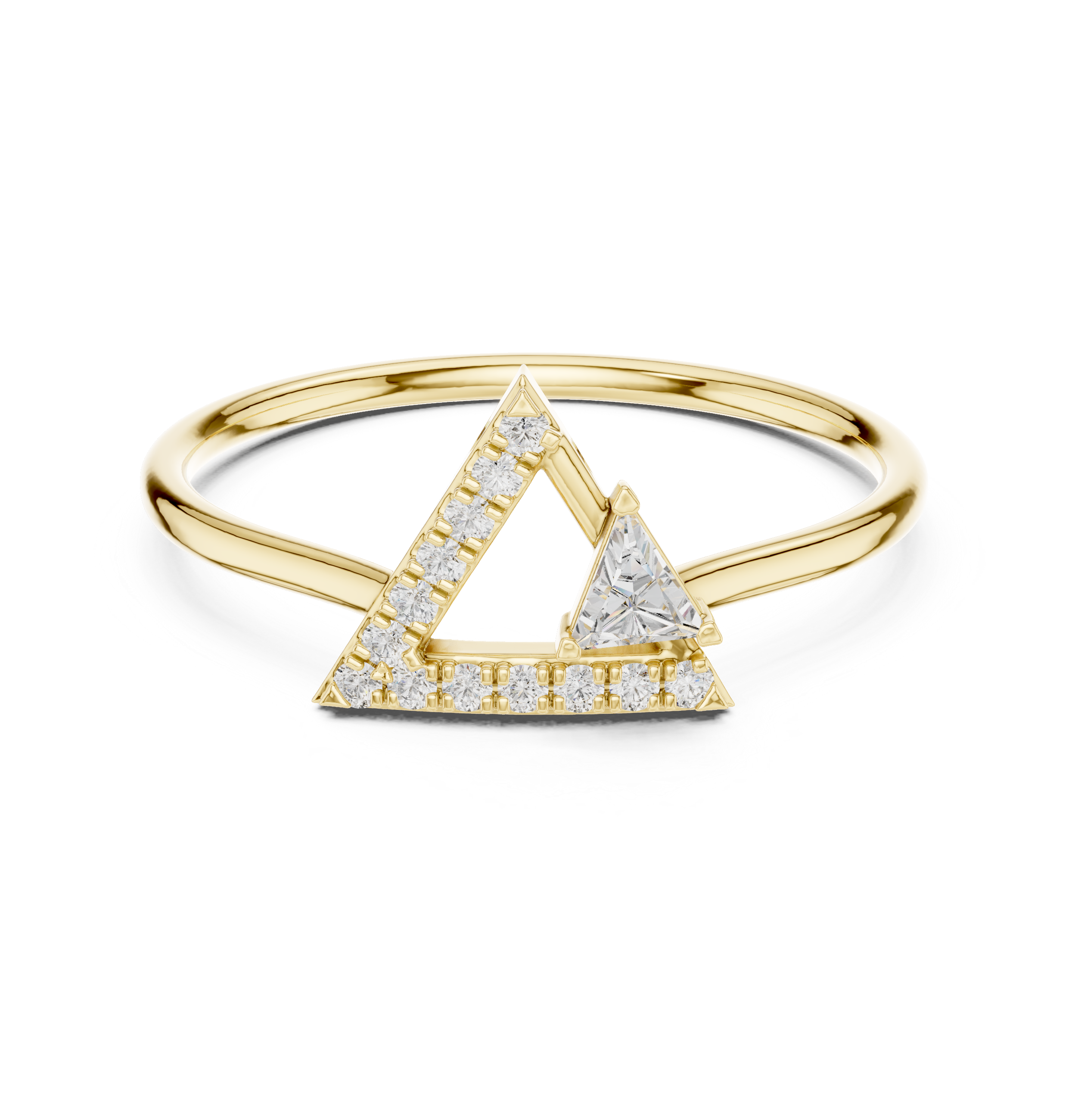 0.17 CT Triangle Cut Diamond Geometric Ring
