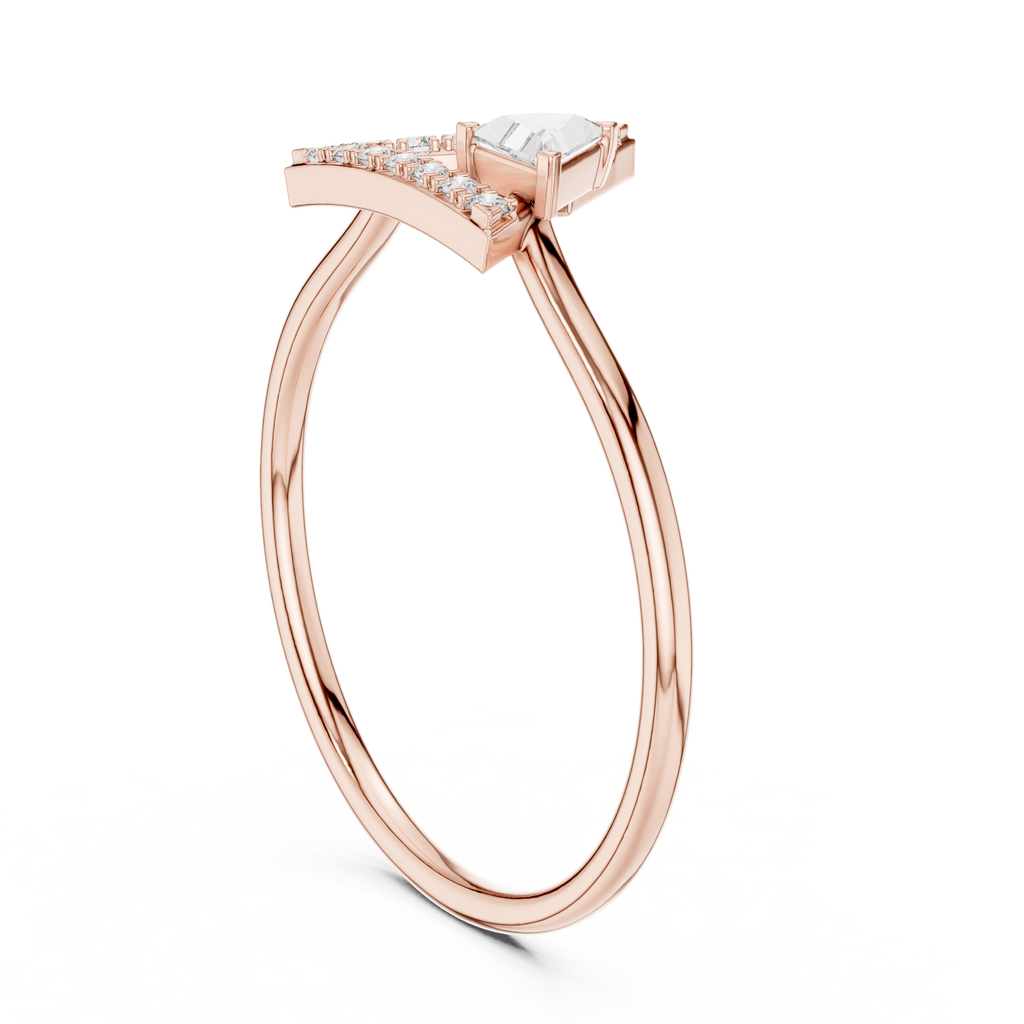 0.17 CT Triangle Cut Diamond Geometric Ring