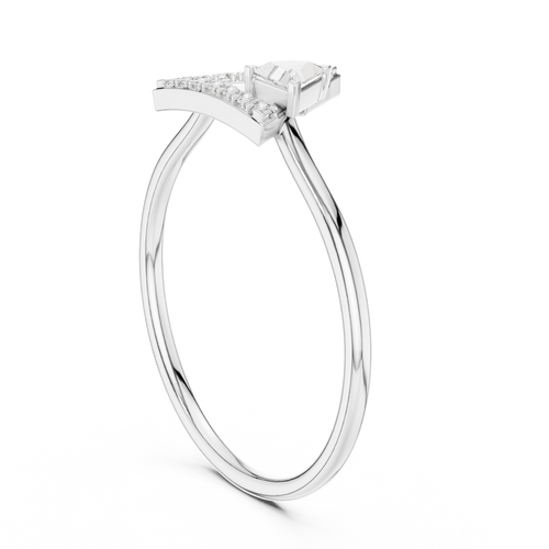 0.17 CT Triangle Cut Diamond Geometric Ring