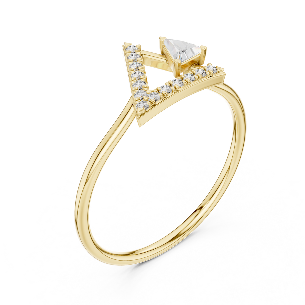 0.17 CT Triangle Cut Diamond Geometric Ring