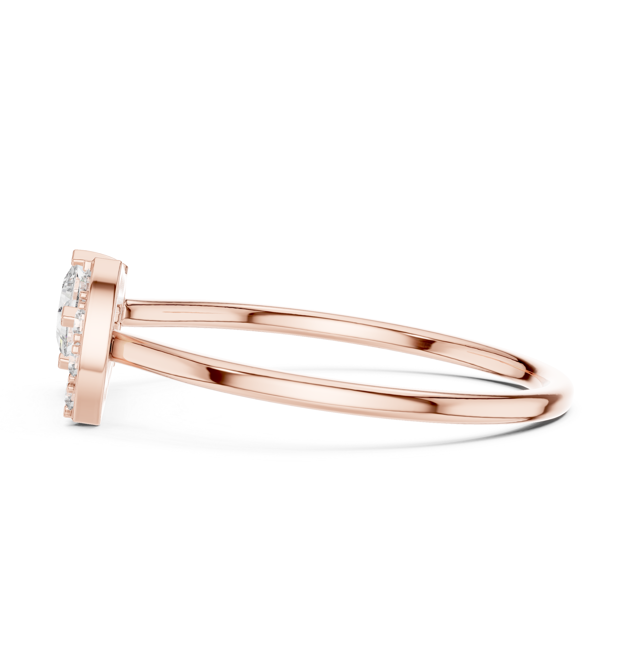 0.27 CT Princess Cut Diamond Bypass Ring