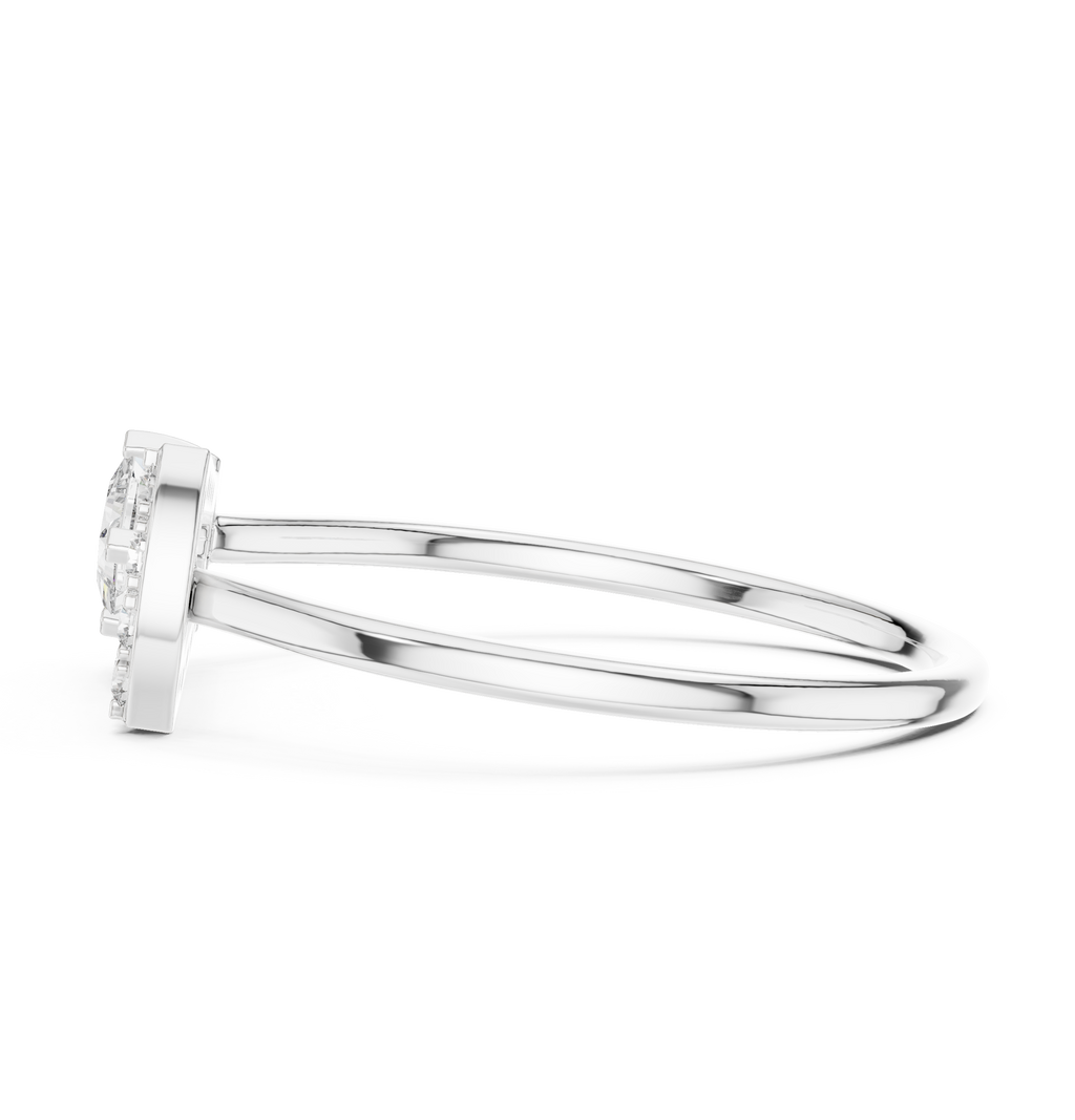 0.27 CT Princess Cut Diamond Bypass Ring