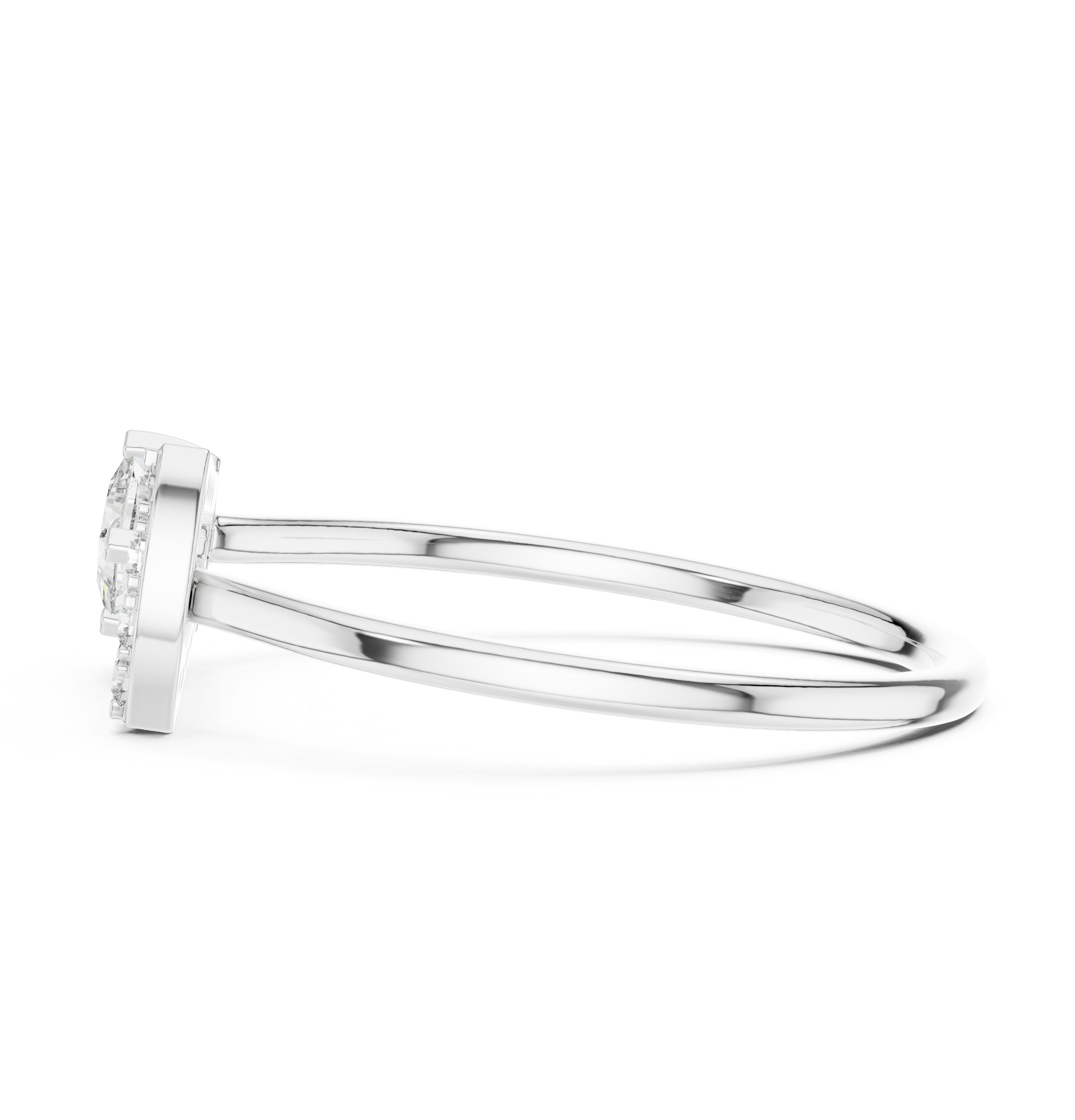 0.27 CT Princess Cut Diamond Bypass Ring
