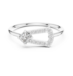 0.27 CT Princess Cut Diamond Bypass Ring