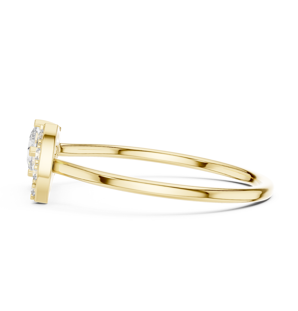 0.27 CT Princess Cut Diamond Bypass Ring